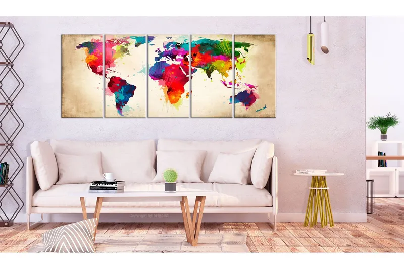 Tavla Bright Continents 200x80 - Artgeist sp. z o. o. — Artgeist sp. z o. o.