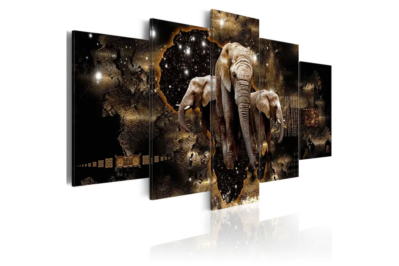 Tavla Brown Elephants 100x50 - Artgeist sp. z o. o. — Artgeist sp. z o. o.