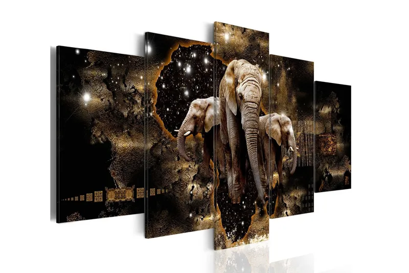 Tavla Brown Elephants 200x100 - Artgeist sp. z o. o. — Artgeist sp. z o. o.