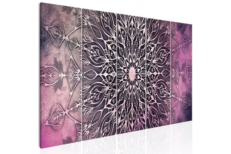 Tavla Center 5 Parts Narrow Pink 200x80 - Artgeist sp. z o. o. — Artgeist sp. z o. o.