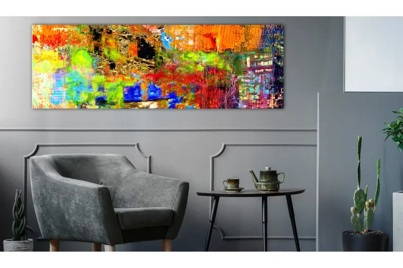 Tavla Colourful Abstraction (1 Part) Narrow 150x50 - Artgeist sp. z o. o. — Artgeist sp. z o. o.