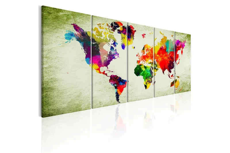 Tavla Colourful Continents 200x80 - Artgeist sp. z o. o. — Artgeist sp. z o. o.