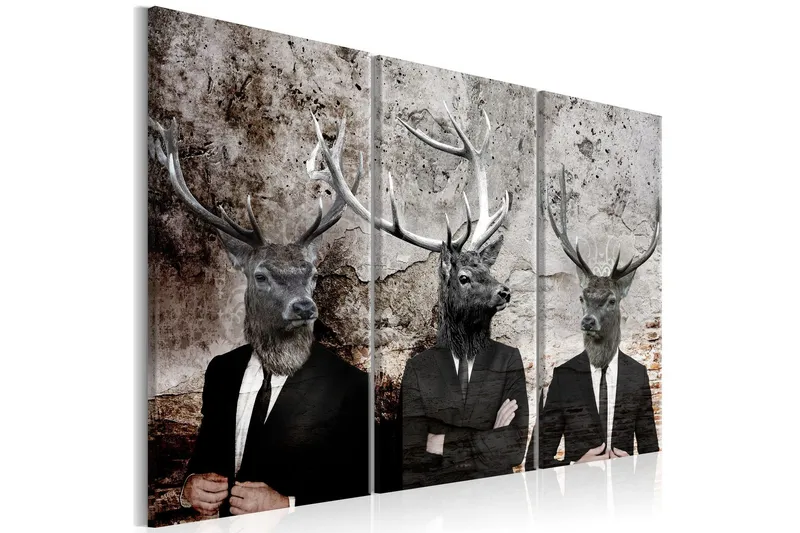 Tavla Deer In Suits 90x60 - Artgeist sp. z o. o. — Artgeist sp. z o. o.