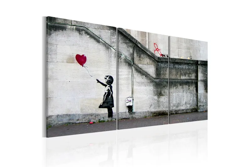 Tavla Det Finns Alltid Hopp Banksy Triptych 120x60 - Artgeist sp. z o. o. — Artgeist sp. z o. o.