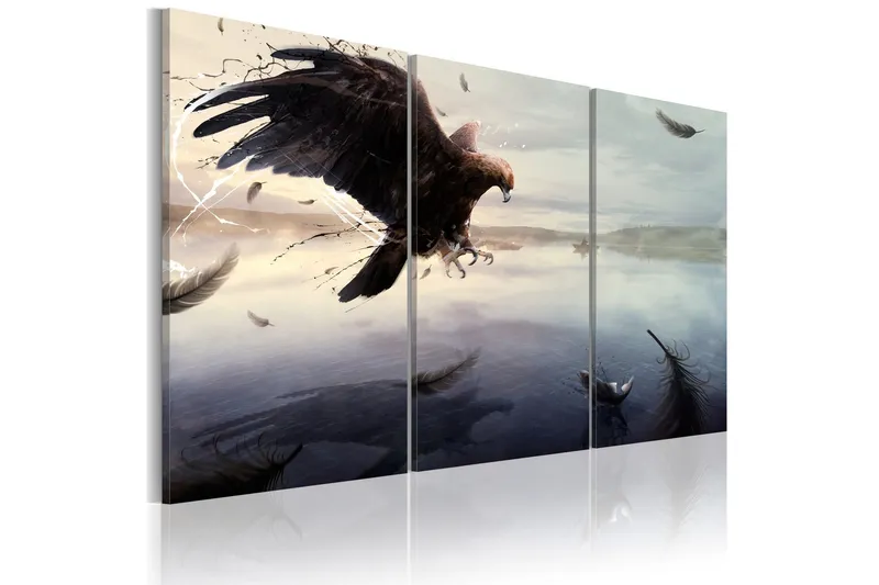 Tavla Eagle Above The Surface Of A Lake 120x80 - Artgeist sp. z o. o. — Artgeist sp. z o. o.