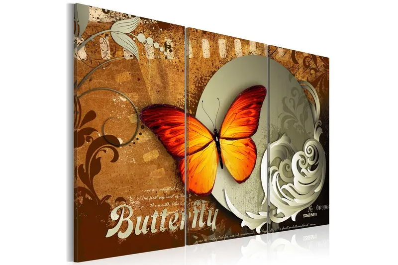 Tavla Fiery Butterfly And Full Moon 120x80 - Artgeist sp. z o. o. — Artgeist sp. z o. o.