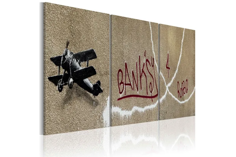 Tavla Flygplan Bansky 60x30 - Artgeist sp. z o. o. — Artgeist sp. z o. o.