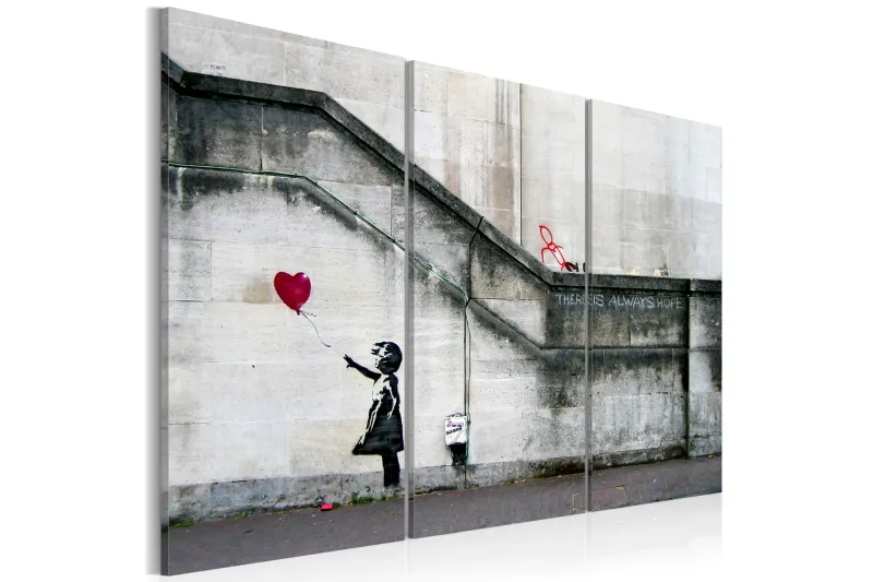 Tavla Girl With A Balloon By Banksy 90x60 - Artgeist sp. z o. o. — Artgeist sp. z o. o.