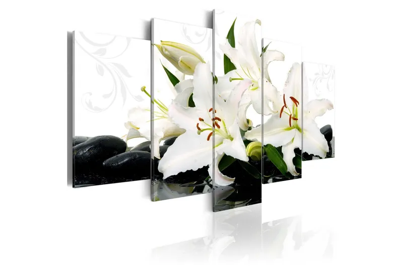 Tavla Lilies And Zen Stones 200x100 - Artgeist sp. z o. o. — Artgeist sp. z o. o.