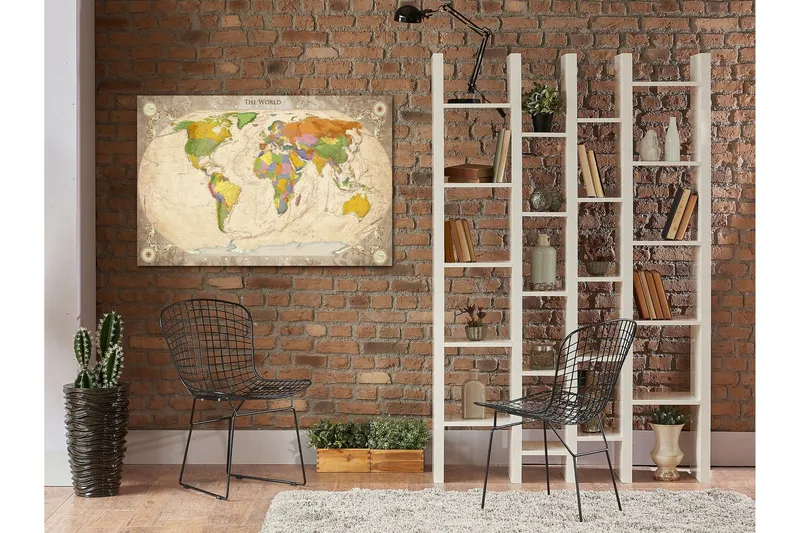 Tavla Map and Ornaments 120x80 - Artgeist sp. z o. o. — Artgeist sp. z o. o.
