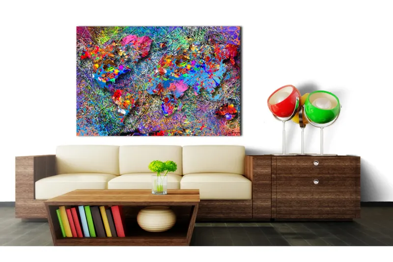 Tavla Map: Jackson Pollock inspiration 60x40 - Artgeist sp. z o. o. — Artgeist sp. z o. o.
