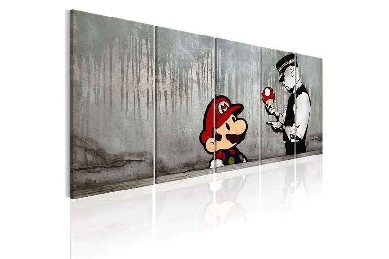 Tavla Mario Bros On Concrete 200x80 - Artgeist sp. z o. o. — Artgeist sp. z o. o.