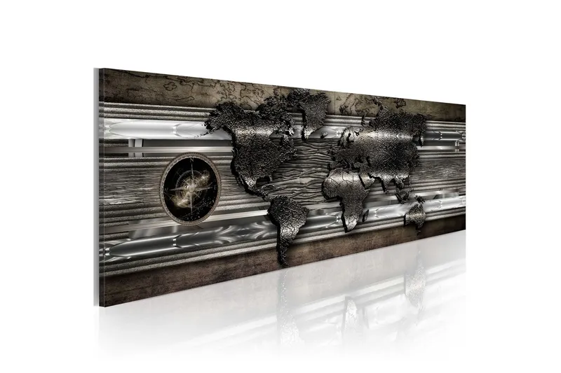Tavla Metalic Map 150x50 - Artgeist sp. z o. o. — Artgeist sp. z o. o.