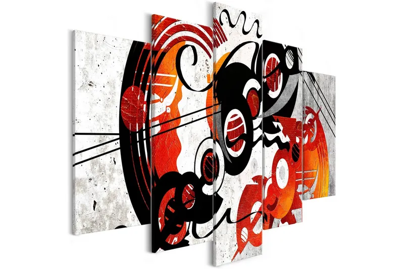 Tavla Music Creations 5 Parts Wide 100x50 - Artgeist sp. z o. o. — Artgeist sp. z o. o.