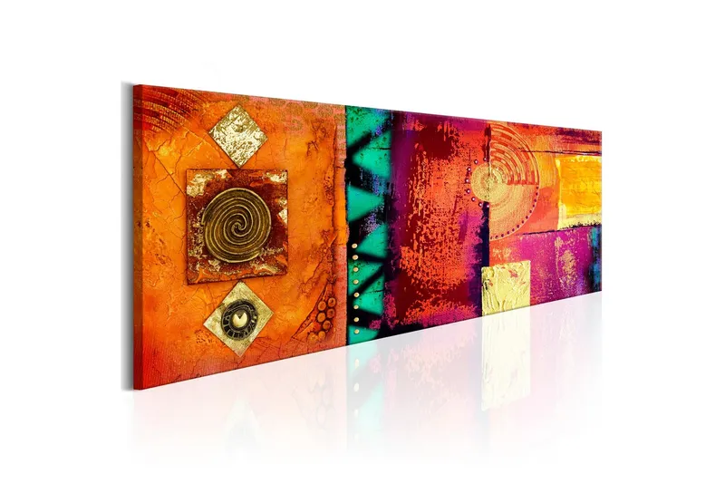 Tavla Orange Abstraction 120x40 - Artgeist sp. z o. o. — Artgeist sp. z o. o.