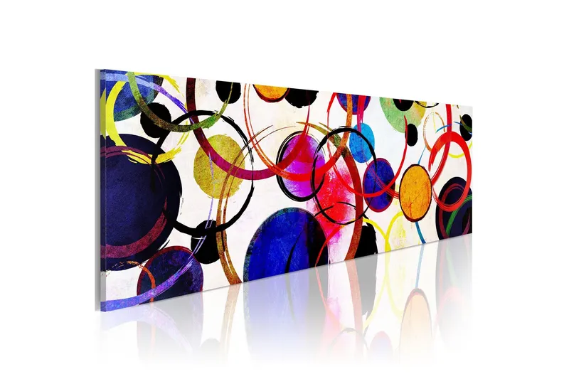 Tavla Rainbow Circles 150x50 - Artgeist sp. z o. o. — Artgeist sp. z o. o.
