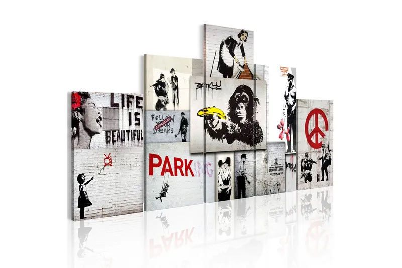 Tavla Street Crimes Banksy Art 100x50 - Artgeist sp. z o. o. — Artgeist sp. z o. o.