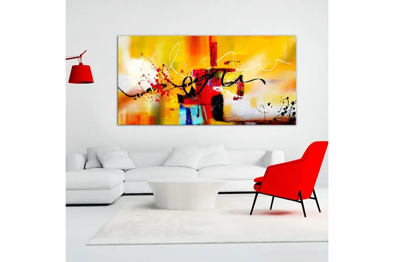 Tavla Street Melodies (1 Part) Orange Wide 120x60 - Artgeist sp. z o. o. — Artgeist sp. z o. o.
