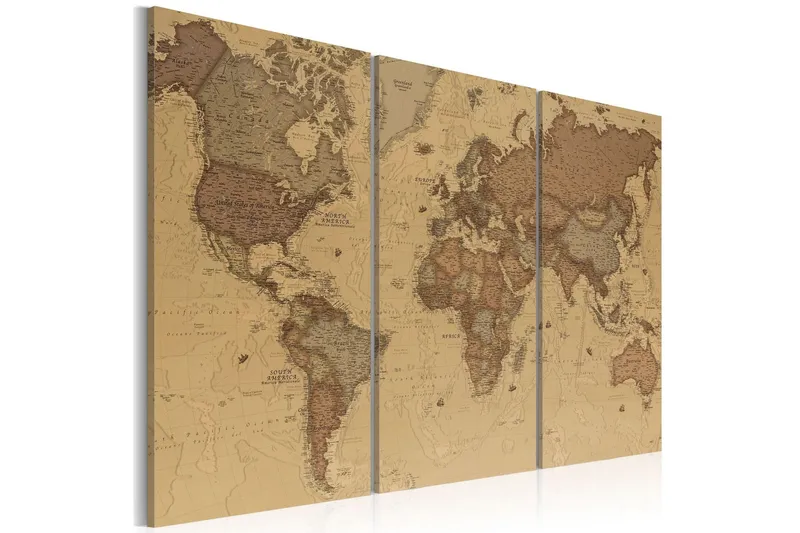 Tavla Stylish World Map 90x60 - Artgeist sp. z o. o. — Artgeist sp. z o. o.