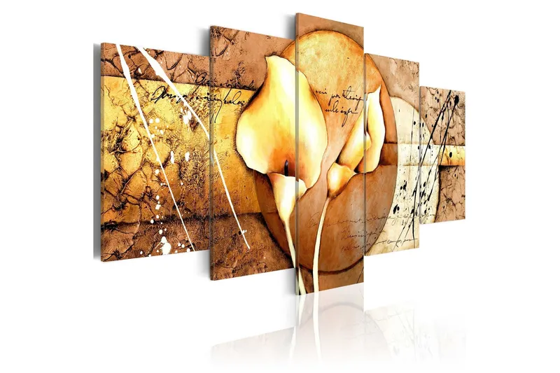 Tavla The Secret Of Calla Lily Gold 100x50 - Artgeist sp. z o. o. — Artgeist sp. z o. o.
