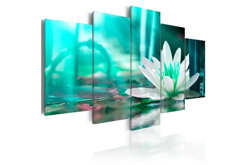 Tavla Turquoise Lotus 100x50 - Artgeist sp. z o. o. — Artgeist sp. z o. o.