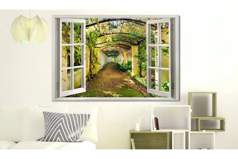 Tavla Window: View on Pergola 90x60 - Artgeist sp. z o. o. — Artgeist sp. z o. o.