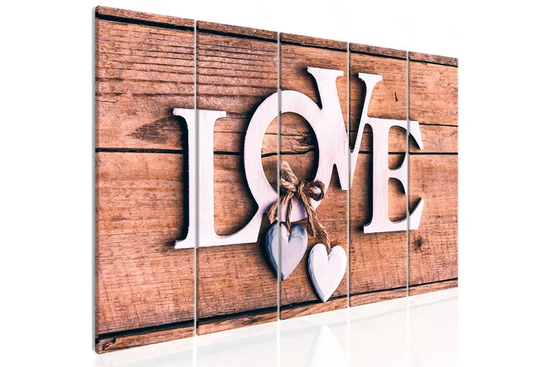 Tavla Wooden Letters 5 Parts Narrow 200x80 - Artgeist sp. z o. o. — Artgeist sp. z o. o.