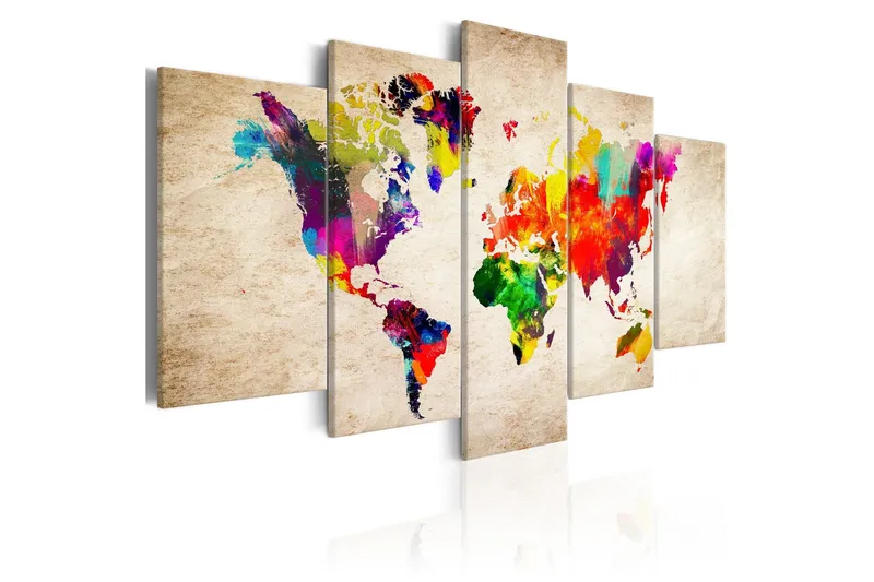 Tavla World Map Abstract Fantasy 100x50 - Artgeist sp. z o. o. — Artgeist sp. z o. o.