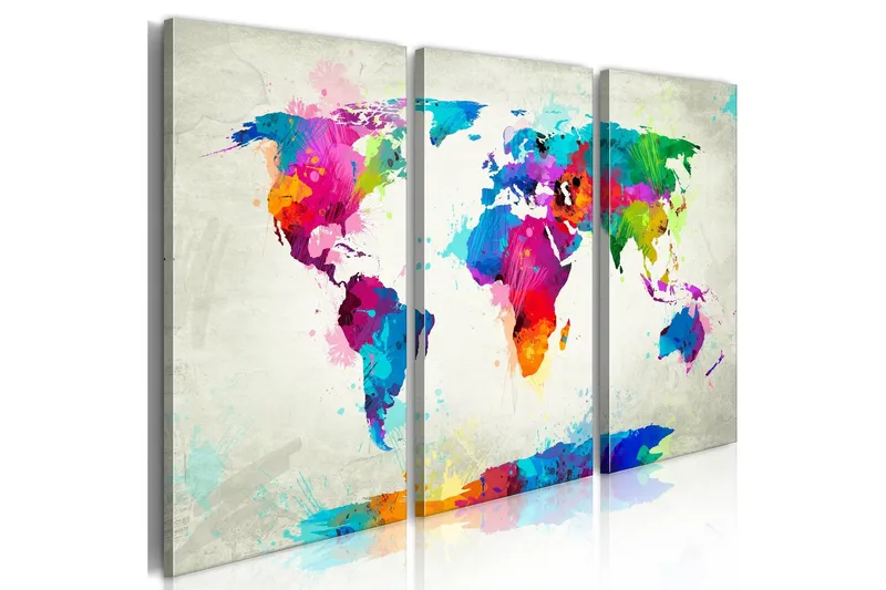 Tavla World Map An Explosion Of Colors 60x40 - Artgeist sp. z o. o. — Artgeist sp. z o. o.