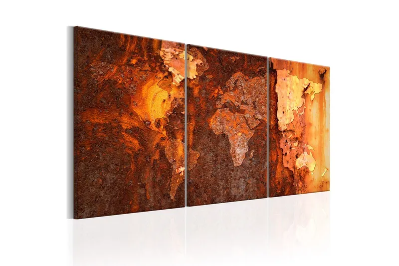 Tavla World Map Old Rust 60x30 - Artgeist sp. z o. o. — Artgeist sp. z o. o.