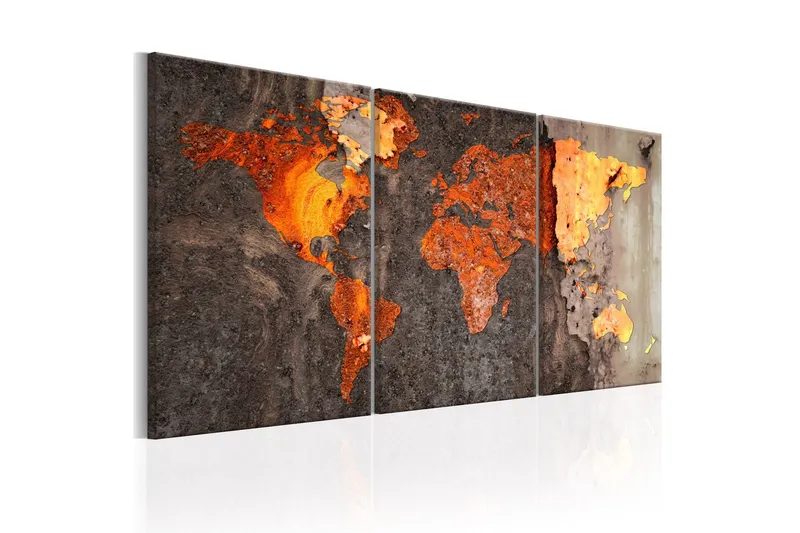 Tavla World Map Rusty World 120x60 - Artgeist sp. z o. o. — Artgeist sp. z o. o.