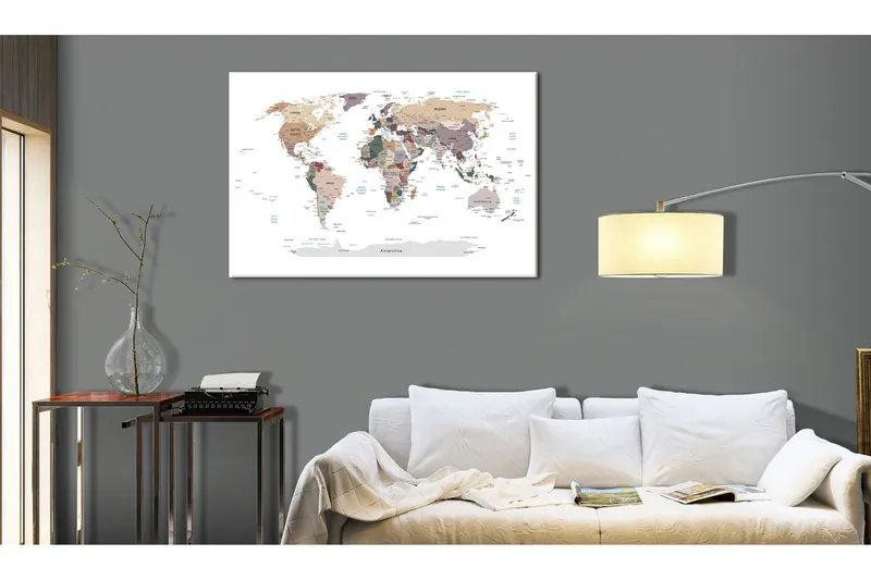 Tavla World Map: Where Today? 120x80 - Artgeist sp. z o. o. — Artgeist sp. z o. o.