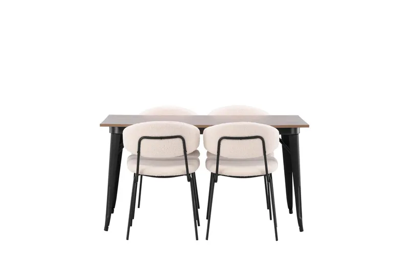 Tempe Matgrupp 140 cm Rektangulär med 4 Chico Stolar - Valnöt — Venture Home