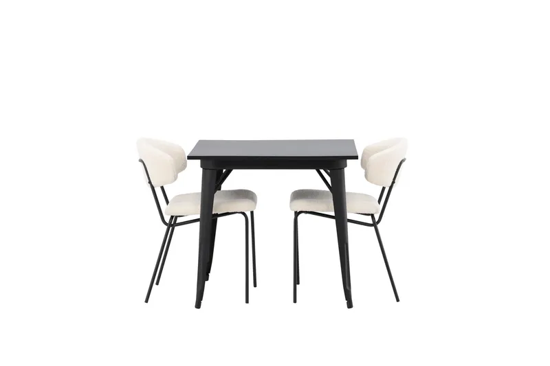 Tempe Matgrupp 80 cm Rektangulär med 2 Chico Stolar - Svart — Venture Home