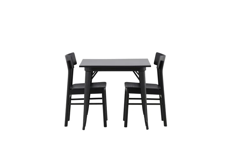 Tempe Matgrupp 80 cm Rektangulär med 2 Montros stolar - Svart — Venture Home