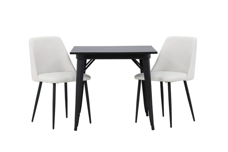Tempe Matgrupp 80 cm Rektangulär med 2 Night stolar - Svart (Art.nr 3058853) — Venture Home