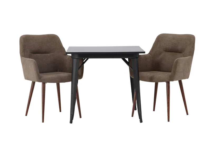 Tempe Matgrupp 80 cm Rektangulär med 2 Tomorrow stolar - Brun — Venture Home