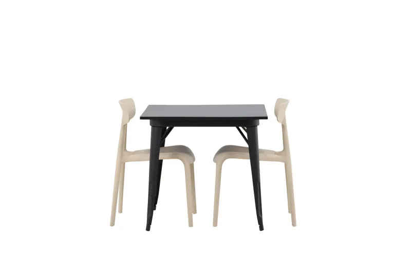 Tempe Matgrupp 80 cm Rektangulär med 2 Ursholmen stolar - Beige — Venture Home