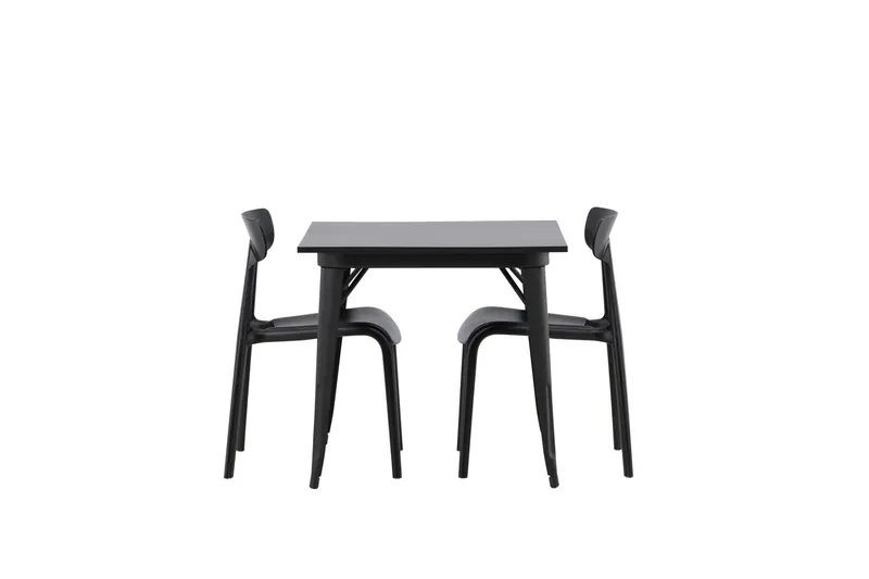 Tempe Matgrupp 80 cm Rektangulär med 2 Ursholmen stolar - Svart — Venture Home