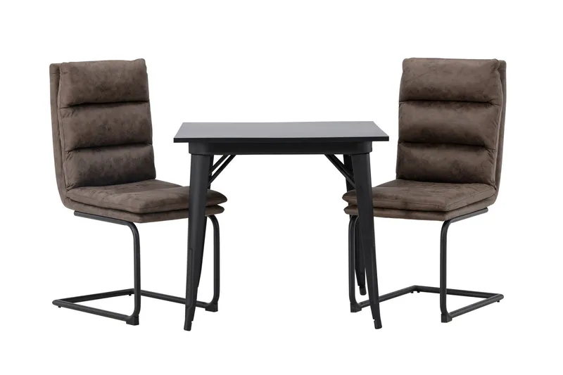 Tempe Matgrupp 80 cm Rektangulär med 2 Zizo stolar - Svart — Venture Home