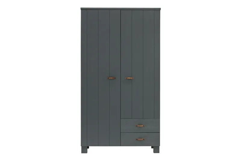 Tenney Barngarderob 55x111 cm 2 Lådor - Stålgrå — Stålgrå