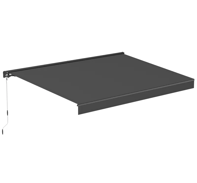 Terrassmarkis helkassett 3x2,5 m \| Motor & fjärrkontroll \| Mörkgrå