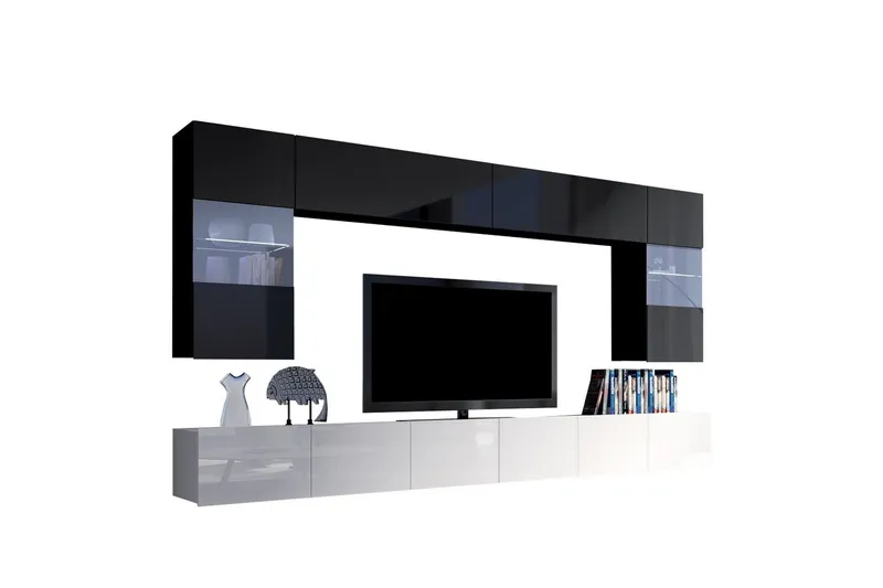 Tessan Tv-möbelset - Svart/Vit (Art.nr 3078158) — Concept 55