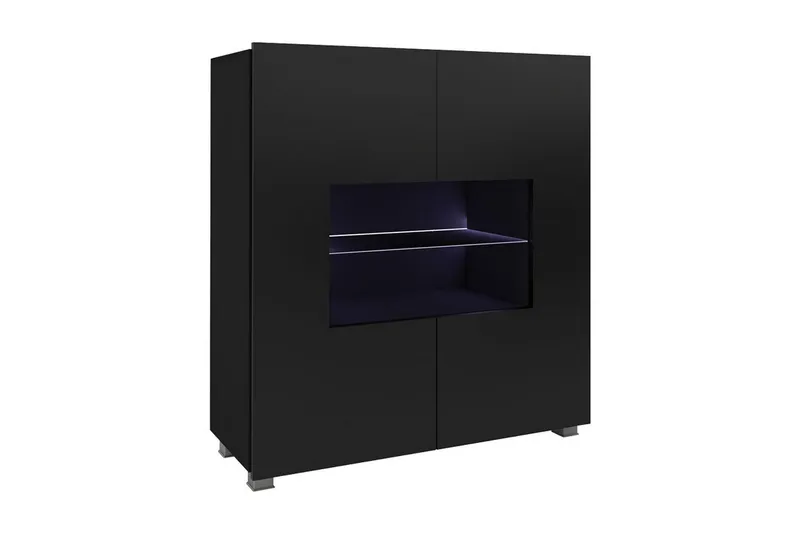 Tessan Vitrinskåp 100x35x107 cm - Svart/Vit Led-Belysning — Concept 55