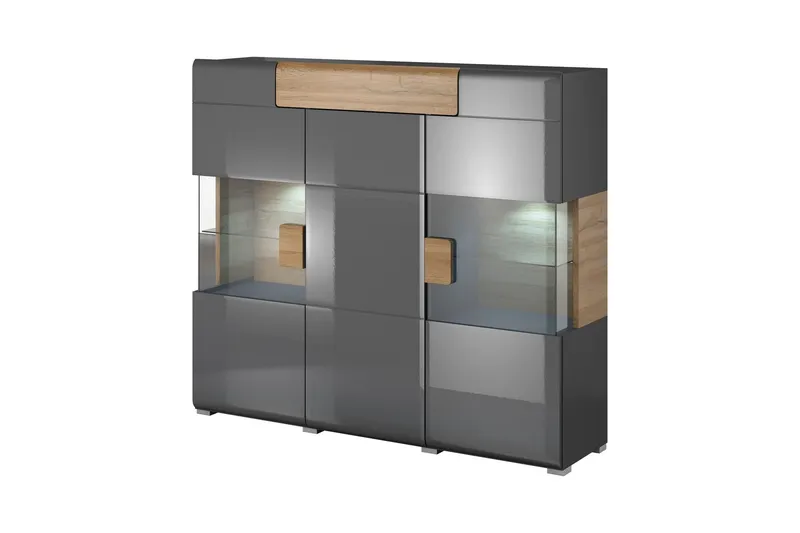 Toreno Highboard 39x147 cm - Antracit/Natur (Art.nr 1408411) — Antracit/Natur