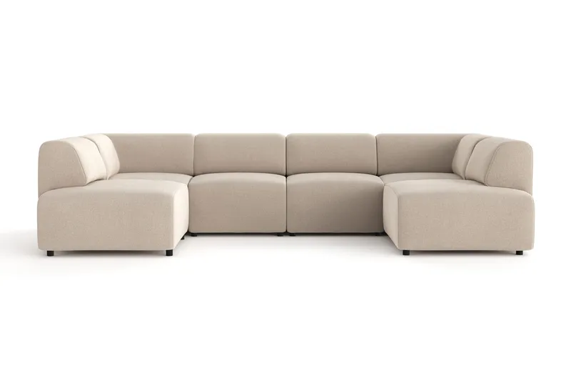 Torvasen 6-sits Soffa med Dubbeldivan i Tyg - Beige — Beige