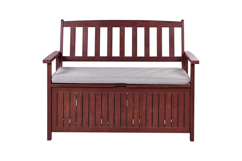 Trädgårdsbänk med dyna Sovana Rödaktigt brun/grått, 120 cm - Rödaktigt brun/grått, 120 cm — Rödaktigt brun/grått, 120 cm