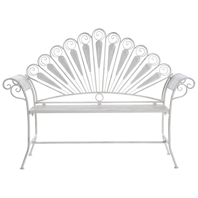 Trädgårdsbänk Pavia 146 cm Järn - Vit — Vit