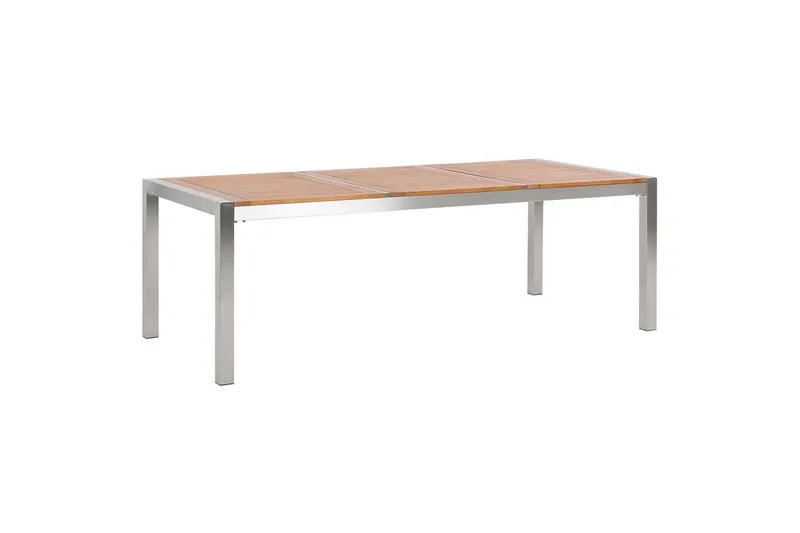Trädgårdsbord Grosseto Ljus trä/silver, 100x220x74 cm - Ljus trä/silver, 100x220x74 cm — Ljus trä/silver, 100x220x74 cm