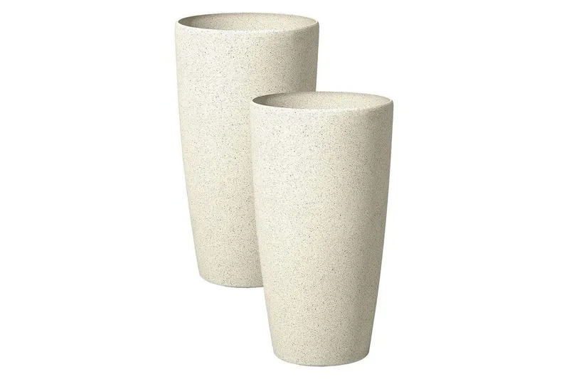 Trädgårdskruka Abdera set om 2 Beige, 23x23x42 cm - Beige, 23x23x42 cm — Beige, 23x23x42 cm